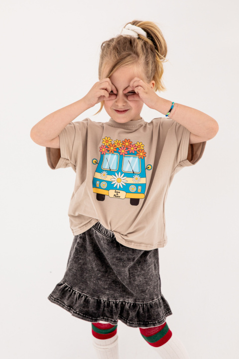 T Shirt Bus Flowers - Beige T Shirt Bus Flowers - Beige
