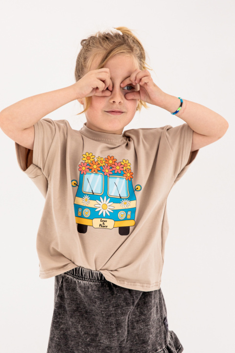 T Shirt Bus Flowers - Beige T Shirt Bus Flowers - Beige