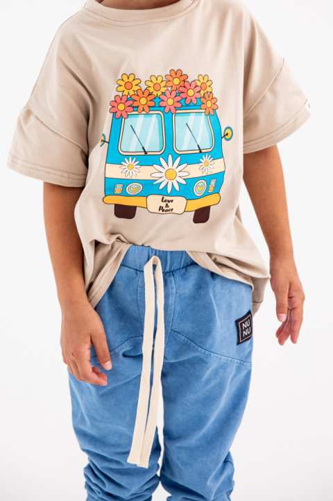 T Shirt Bus Flowers - Beige T Shirt Bus Flowers - Beige