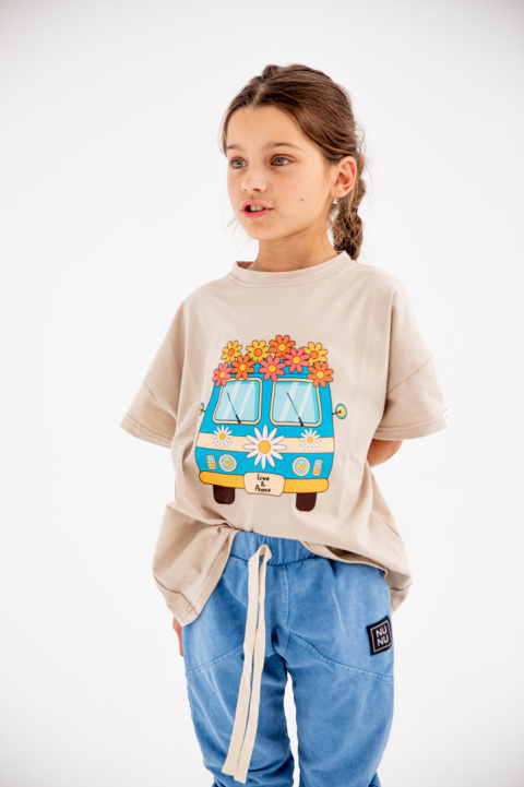 T Shirt Bus Flowers - Beige T Shirt Bus Flowers - Beige